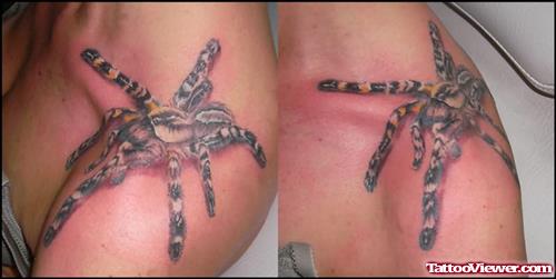 Spider Tattoo On Shoulder For Girls