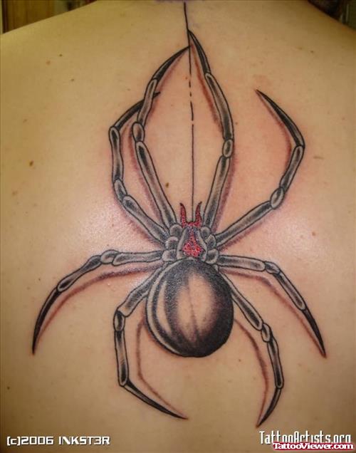 Spider Tattoo On Back Body
