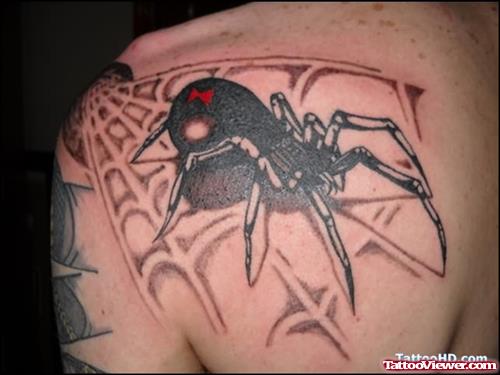 Marvelous Spider Tattoo On Back