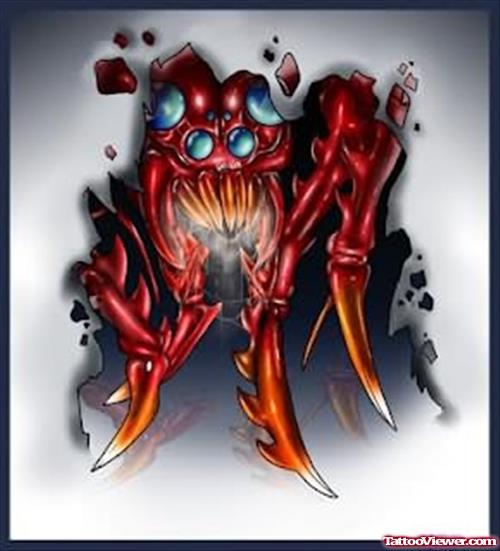 Evil Spider Tattoo Design