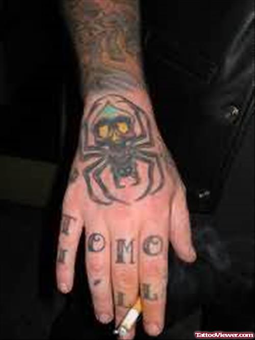 Dangerous Spider Tattoo On Hand