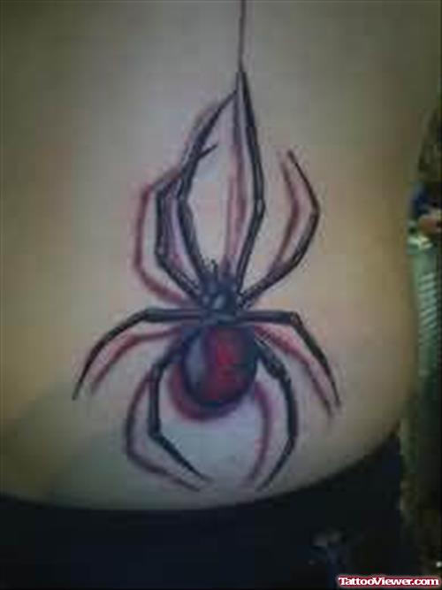 Lower Body Red Spider Tattoo