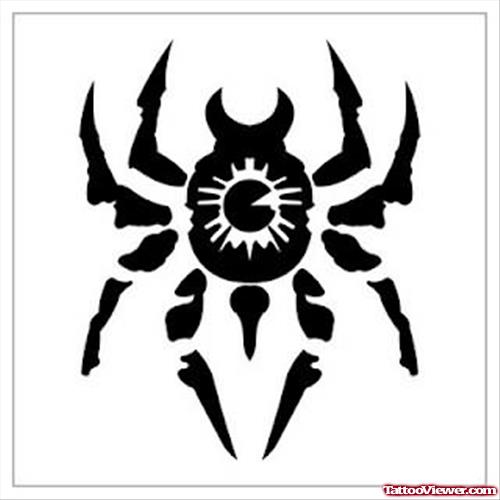 Spider Black Tribal tattoo Sample