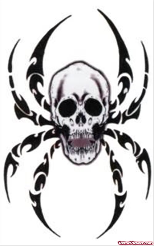 Skull Spider Tattoo Sample Picture