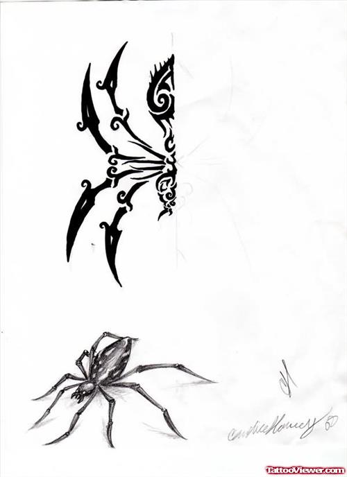 Stylish Spider Tattoos Designs