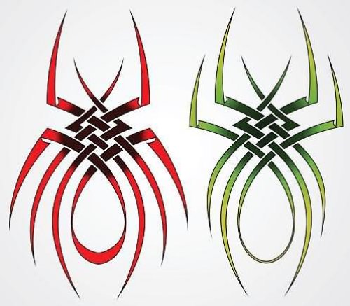 Two Spider Tribal Tattoos
