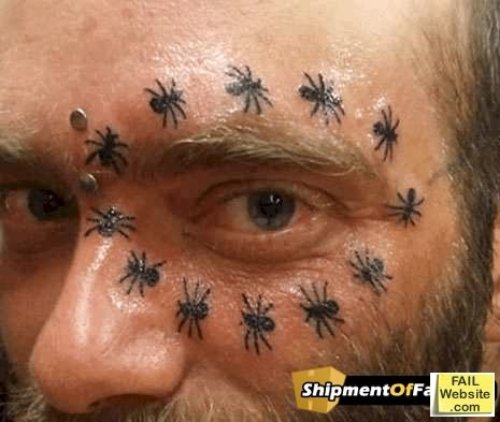 Horrible Spider Tattoo Outside Eye