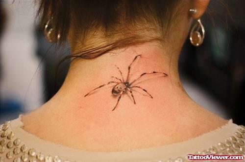 Spider tattoo on neck