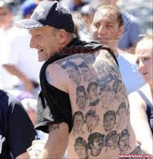 Sportsmen Portrait Tattoos On Back