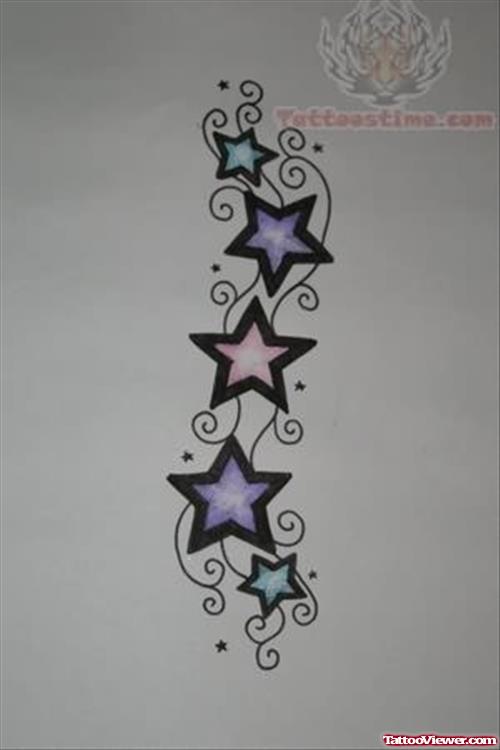 Tall Star Tattoo Drawing