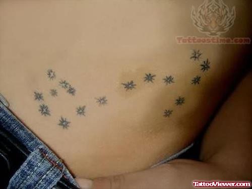 Stars Tattoo On Lower Waist