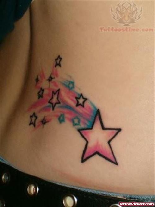 Star Girls Tattoo On Back