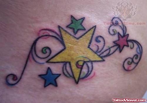 Colored Stars Tattoos