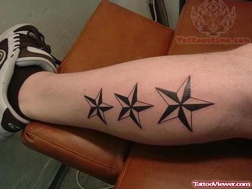 Stars Tattoo On Legs