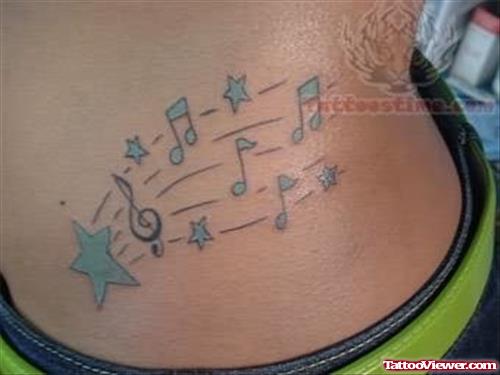 Shooting Star With Music Notes