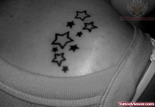 Star Tattoo On Back Shoulder