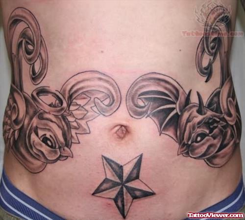 Star Tattoo On Belly