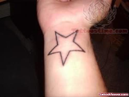 Big Star Tattoo On Wrist