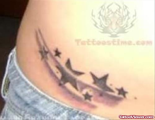 Black Ink Stars Tattoo