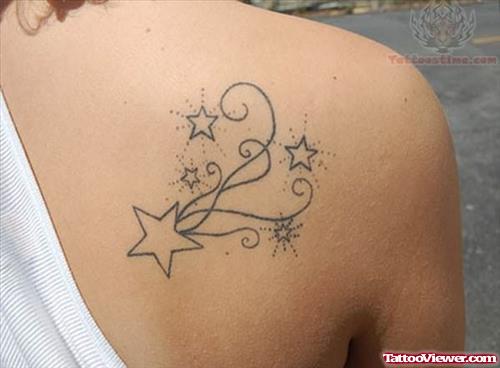 Back Shooting Star Tattoos Designs