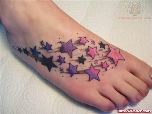 Angel Star Tattoos on Foot