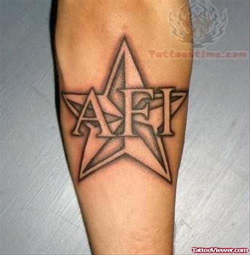 Big AFI Star Tattoo