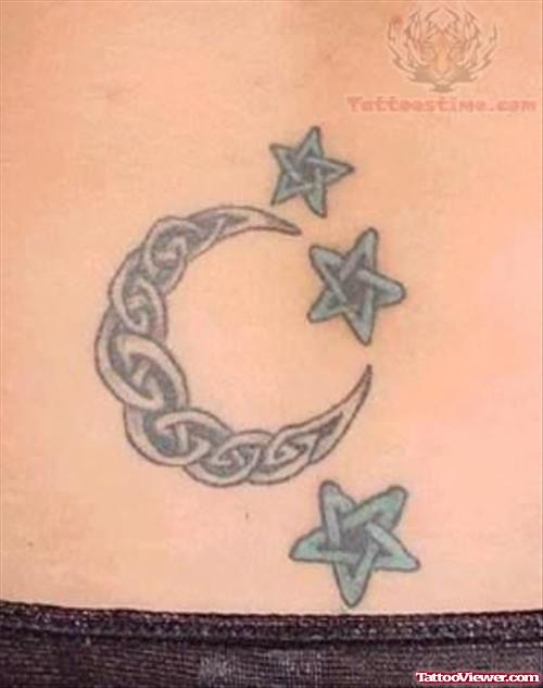 Celtic Star and Moon Tattoo Design