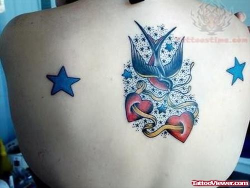 Stars Tattoo On Back Body