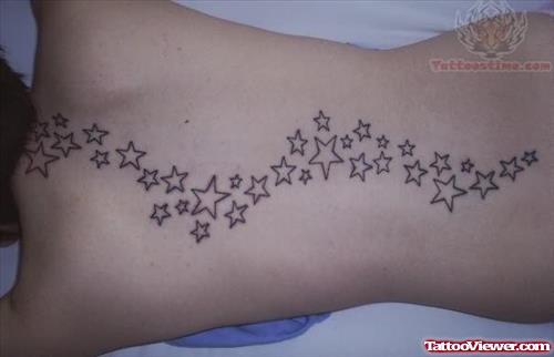 Small Stars Tattoos On Back