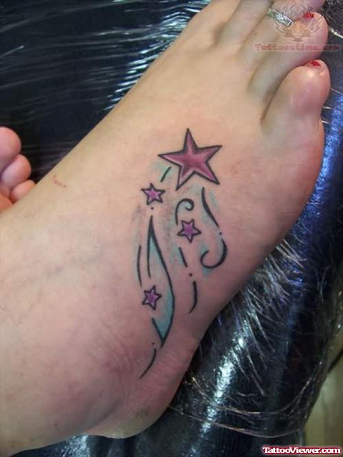 Elegant Star Foot Tattoo Design