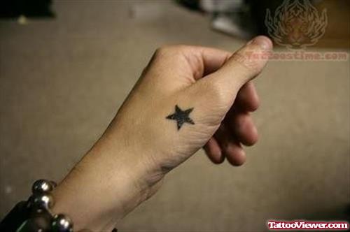 Little Star Tattoo On Hand