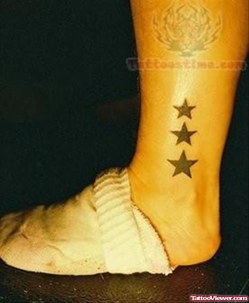 Elegant Star Tattoos On Ankle