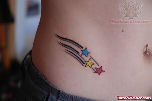Cute Stars Tattoos on Hip
