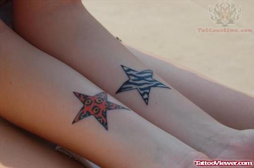 Amazing Star Tattoos On Arms