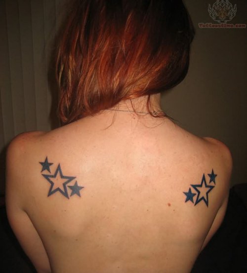 Back Shoulder Stars Tattoos