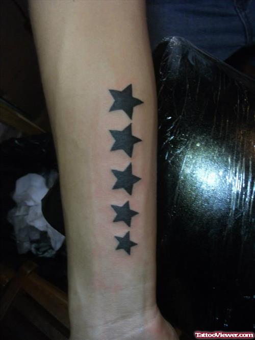 five stars tattoo on hand