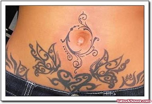 Amazing Design Tattoo On Stomach