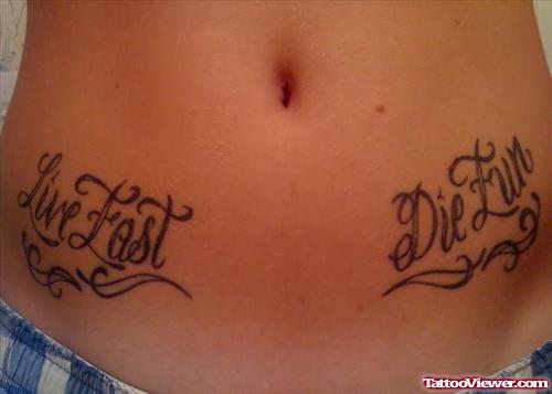 Girls Lower Stomach Tattoo Design