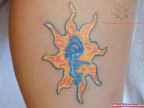 Weird Sun Tattoo Design
