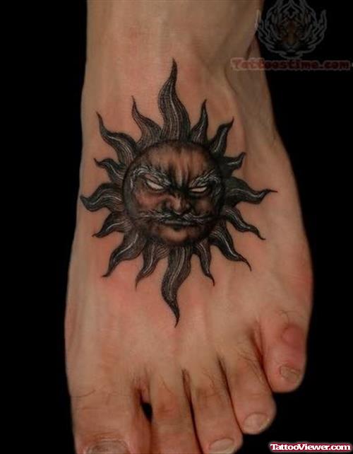 Sun Tattoo On Foot
