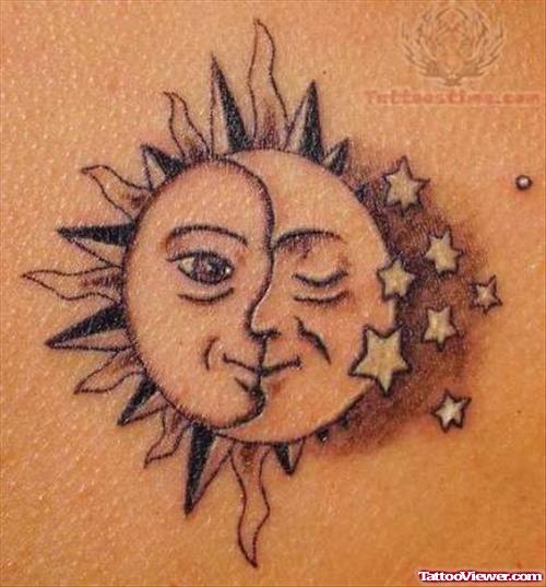 Stars And Sun Tattoo