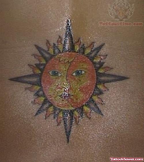 Amazing Small Sun Tattoo