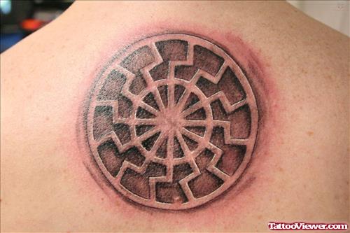 Upper Back Sun Tattoo Design