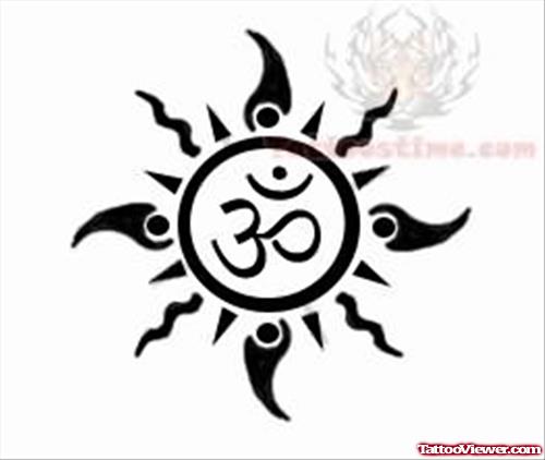 Om Sun Tattoo Design