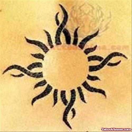 Tribal Sun Tattoo Image
