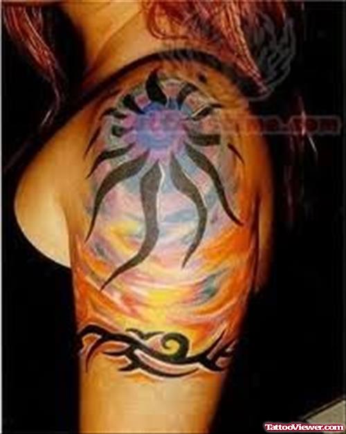 Tribal Armband Sun Tattoo