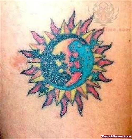 Awesome Hot Sun Tattoo