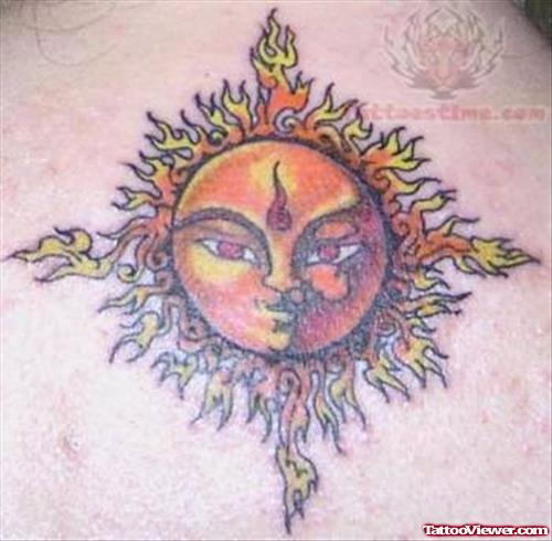 Female Sun Tattoo