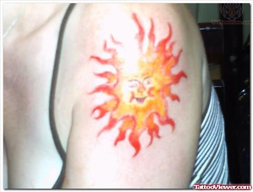 Armband Sun Tattoo On Bicep