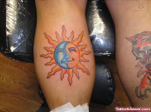 Custom Sun Tattoos on Back Legs